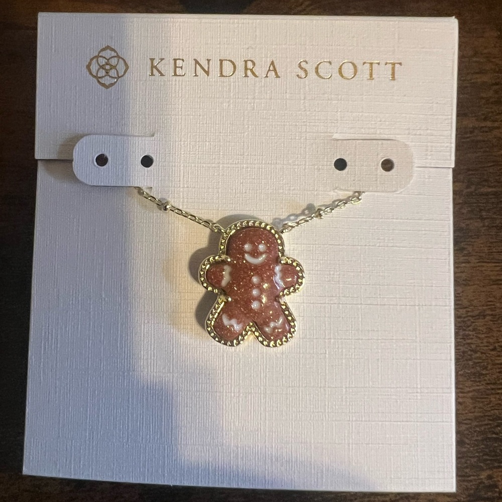 NWT Kendra Scott Gingerbread Gold Short Pendant Necklace - Picture 5 of 16